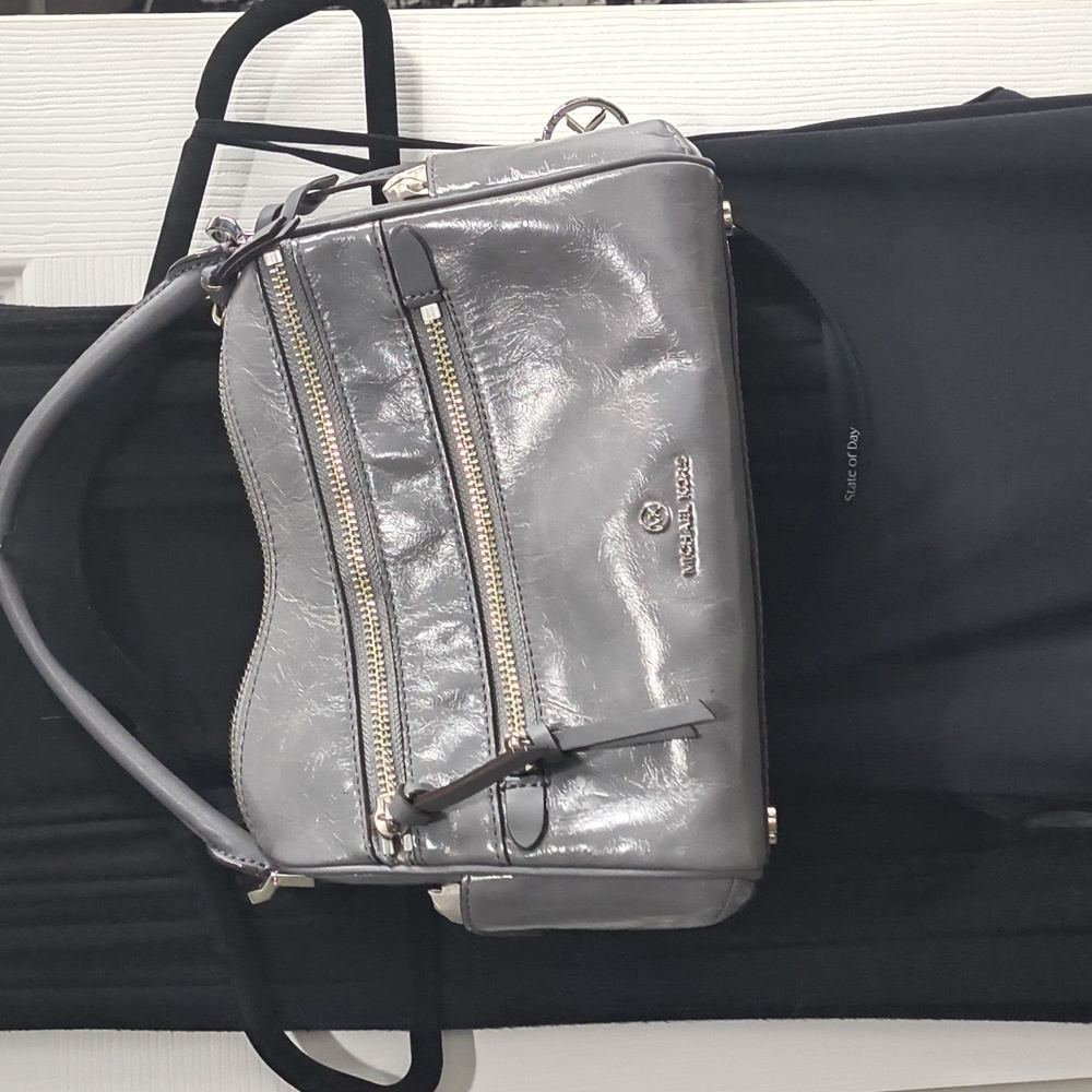 Michael Kors Lorimere Gray Leather Crossbody Bag New With Tags